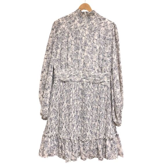 NEW Ivy City Co Brynley Gray & Blue Floral Mini Dress Size Large NWT - Picture 10 of 16